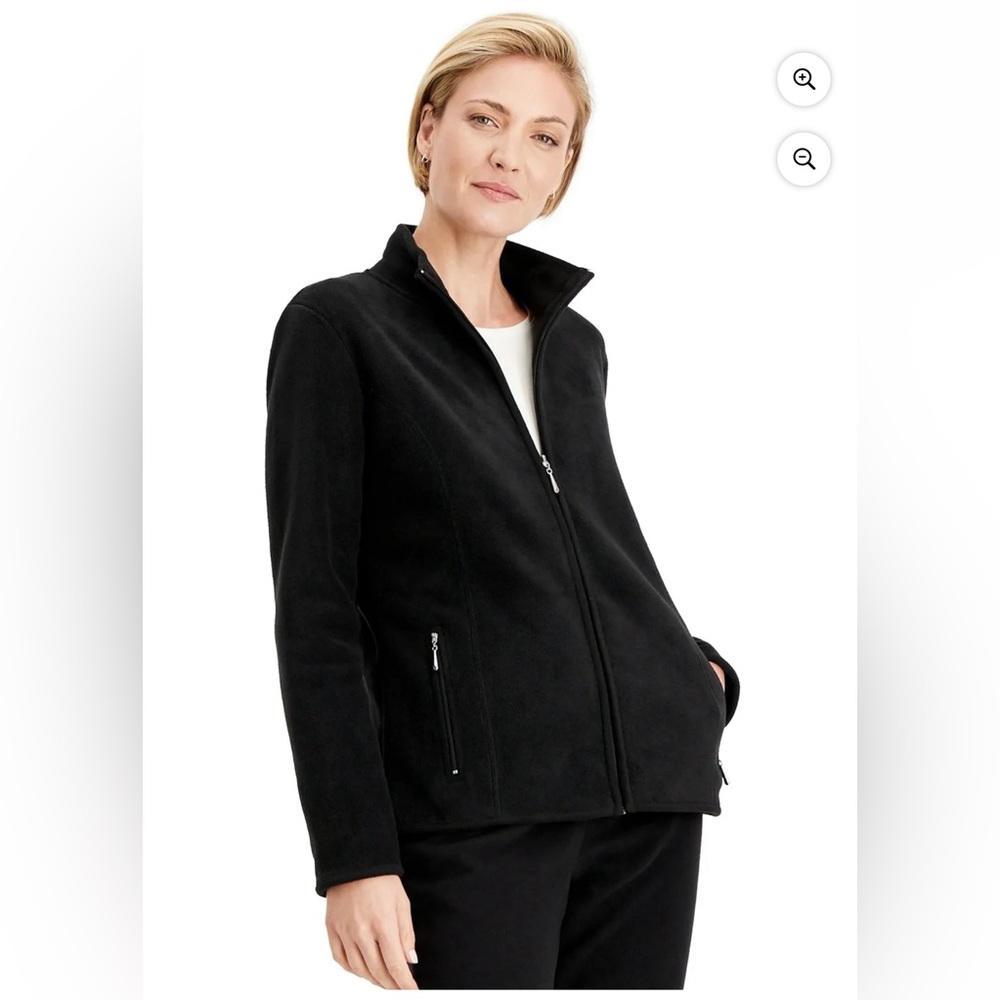 Karen Scott Sport Black Zip Fleece, Women’s Size XL